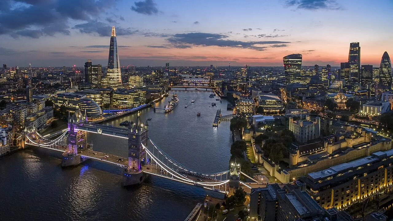 London skyline along the River Thames – capital city of the United Kingdom
